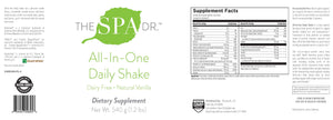 Ingredients The Spa Dr All-In-One Daily Shake